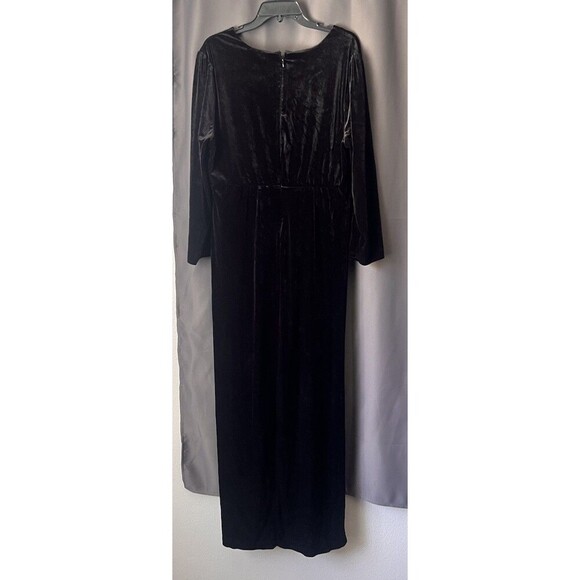 Torrid Dress Women’s 20 Maxi Velvet Black V Neck High Slit Romantic Goth Whimsy - Picture 7 of 9